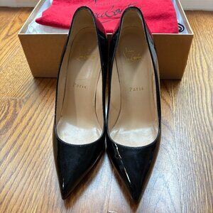Christian Louboutin Pigalle 100mm Patent Heels | Size 36.5 Black Patent Leather